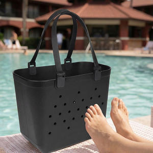 Sac Croc avec logo personnalisé, avec trous, imperméable, EVA personnalisé, été, pour femmes, sac à main, sac fourre-tout XL, sac de plage en silicone, vente en gros - Product Image 2
