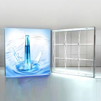 Mur d'arrière-plan personnalisé pour stand portable, éclairage LED intégré, design de luxe pour salon professionnel et exposition