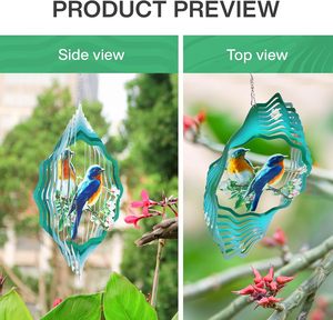 Déstockage entrepôt USA : Éoliennes 12 pouces, Décoration de jardin, Illusion holographique vent et temps, Colibri - Product Image 2