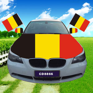 Vente chaude produits de haute qualité taille personnalisée drapeau de couverture de voiture coloré en polyester élastique drapeau de capot de voiture belge personnalisé - Product Image 2