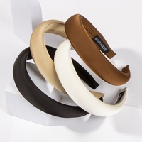 Headband Retro Prancis, Bahan Satin Berkualitas Tinggi, Elegan, Warna Solid, untuk Wanita, Aksesoris Rambut untuk Makeup
