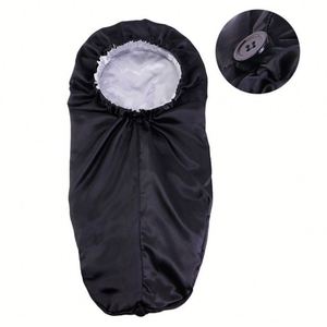 Bonnet en satin réversible à double couche avec logo personnalisé, extra long, avec bouton pour dreadlocks et cheveux bouclés - Product Image 2