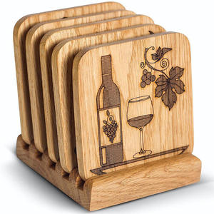 منتجات صديقة للبيئة رائجة البيع 2026، مجموعة أكواب خشبية بالجملة مع قواعد أكواب خشبية - Product Image 1