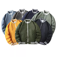 Blouson de baseball simple à ressort en nylon pour hommes personnalisé OEM