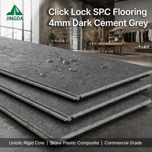 Suelo SPC Clicklock de 3.5mm, Color Gris Cemento Oscuro, Material Compuesto de Piedra y Plástico, Núcleo Rígido, Impermeable, Diseño Moderno para Supermercados y Centros Comerciales - Product Image 2