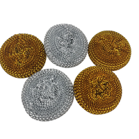 Lot de 5 éponges à récurer rondes en fil métallique galvanisé robuste pour la vaisselle