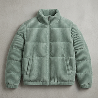 Chaqueta Bomber AQTQ para Hombre, Personalizada OEM, con Cordón, para Exteriores, Chaqueta de Invierno con Cierre, Chaqueta Acolchada de Pana con Forro de Felpa