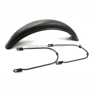 Guardabarros Delantero Universal para Motocicleta Cafe Racer Negro/Cromado para Ruedas Delanteras de 16, 17 y 18 Pulgadas - Product Image 1