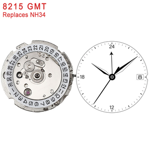 <span class=keywords><strong>Mouvement</strong></span> Miyota 8215 GMT modifié avec fonction aiguilles 24H, remplacement professionnel pour <span class=keywords><strong>calibre</strong></span> automatique Seiko NH34A - Product Image 1