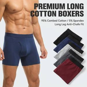 <strong>Boxer</strong> for Man Cotton Underwear Comfortable <strong>Long</strong> <strong>Boxer</strong> Running Underwear Fat Guy Crotch Custom Logo Briefs OEM ODM Private Label - Product Image 1
