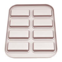 CHEFMADE WK9838 Moule à gâteau rectangulaire antiadhésif 8 cavités style japonais pour financier, idéal pour la cuisson au four