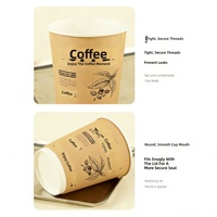 Nouvelles tasses à café jetables à double paroi épaissies avec couvercles, qualité commerciale, portables, anti-fuite, pour boissons chaudes, en papier de qualité alimentaire