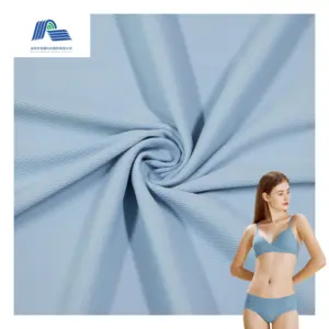 Hot Selling microfiber Knit 2X2 Lingerie 75 Nylon 25 Spandex Making Underwear Four Way Stretch Rib Fabric