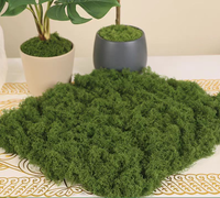 Vente en gros de gazon artificiel décoratif d'intérieur Paysage en fibre de verre avec arbre Décoration de pelouse en bambou