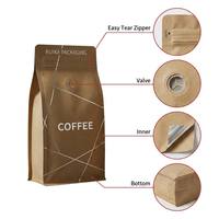 Sachet Café Personnalisé 200g 500g 1kg Mylar Alu Stand Up Zip Sac d'emballage Café avec Valve Compostable