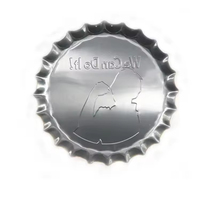 Logo d'impression personnalisé en gros petite taille couronne bière café bouchons de bouteilles métal étain signe pour café bar décoration