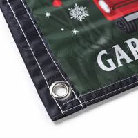 Grande bannière de Noël en polyester pour porte de garage 400x180cm, design personnalisé avec œillets métalliques, décoration de vacances extérieure