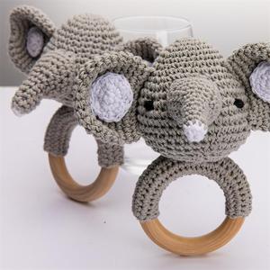 Juguete de Peluche de Ganchillo Hecho a Mano Estilo Nórdico, Sonajero para Bebés, para la Dentición y el Confort, de 0 a 24 Meses, de Madera - Product Image 3