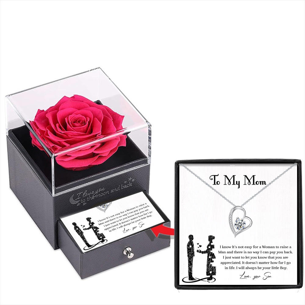 Necklace + B Card Rose Box