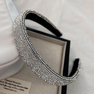 Nouveau style serre-tête élégant entièrement orné de diamants, serre-tête polyvalent coloré avec diamants, bandeau tendance au style simple et distinctif - Product Image 5