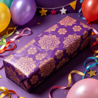 623213 Lila & Gold Mandala Geschenkpapier Premium Festliches Geschenkpapier für Diwali, Eid & Feiertagsgeschenke