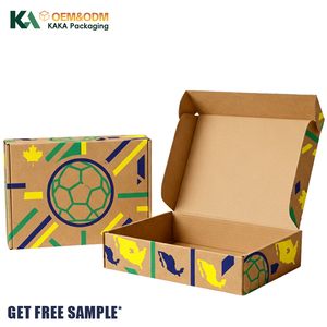 Boîte d'expédition KAKA personnalisée 2026 pour événements de football, impression recto-verso, emballage en carton ondulé, boîtes en kraft pour maillots de football et cadeaux sportifs - Product Image 3