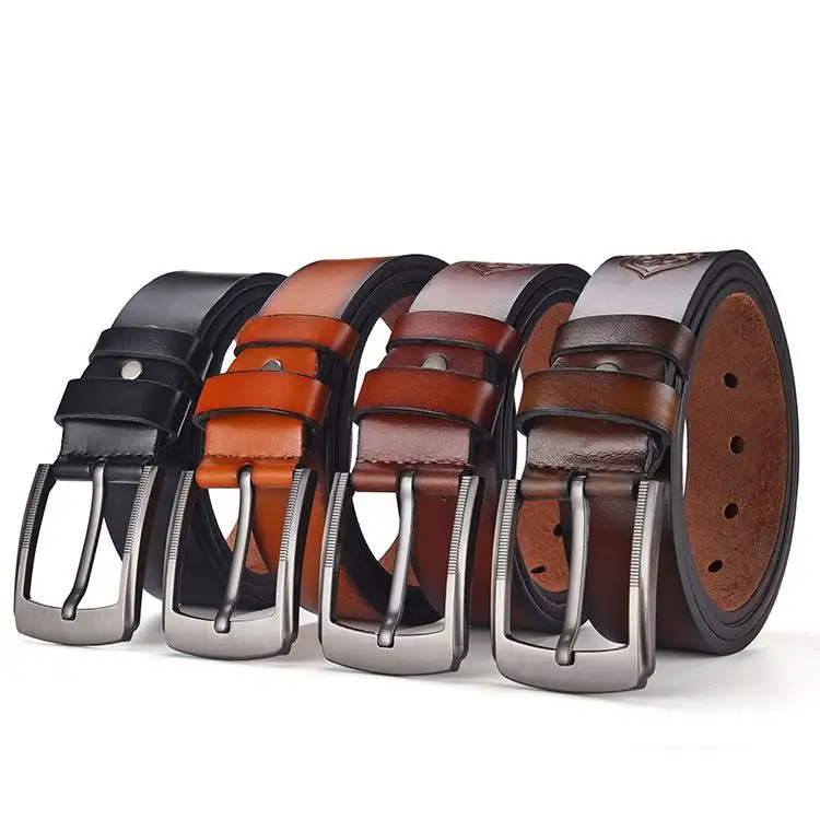 Professional Manufacture Custom Durable Genuine Leather Belts for Men Belt Black Good PU Pin Buckle Belt