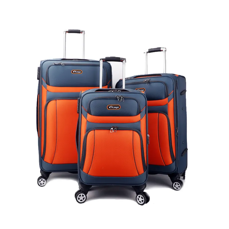 Fabrik direkt großhandel neues design leichtes tragbares polyester weiches trolley gemischte farbe reisetaschen