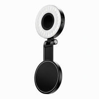 Anneau lumineux LED magnétique pliable avec miroir de maquillage de poche et lumière d'appoint rechargeable pour téléphone, idéal pour la photographie de beauté