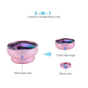 Objectif 2-en-1 grand angle et <span class=keywords><strong>macro</strong></span> professionnel en alliage acrylique pour smartphone, multifonctionnel, compatible DSLR et multi-marques - Product Image 4