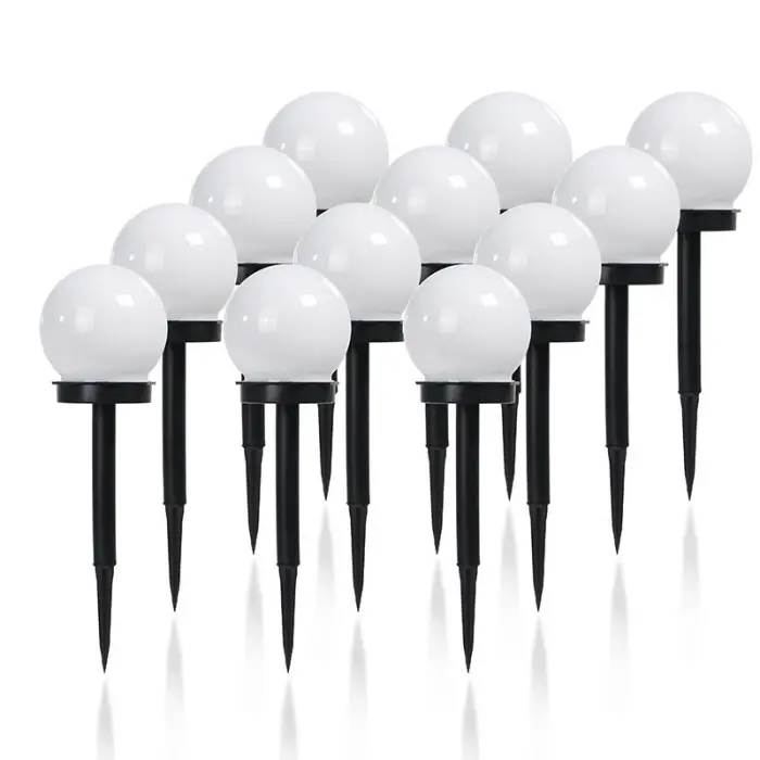LED Solar Bulb Lawn Lamp Garden Light Round Ball Ground Lawn Lamp Outdoor Waterproof Decoration Lighting For Path Yard Landscape