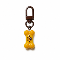 Porte-clés Os de Chien Mignon en Résine, Pendentif Chiot Dessin Animé, Mini Breloque de Sac, Cadeau pour Amoureux des Animaux, Couples, Étudiants, Enfants, Garçons et Filles