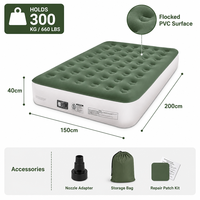 Matelas Gonflable Double avec Pompe AC Intégrée, PVC Floqué, Rehaussé 40cm, Portable pour Maison, Camping, Hôtel, OEM