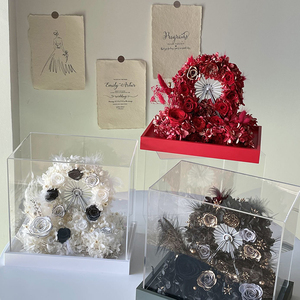 Noria de la <span class=keywords><strong>felicidad</strong></span> de fábrica, adornos acrílicos de rosas preservadas, caja de regalo de flores eternas cuadradas acrílicas, regalo de San Valentín - Product Image 6