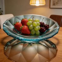 Luxe K9 Kristallen Glazen Fruitplateau, Prachtig Gefacet, Handgemaakt, Gepolijst, High-End, voor de Woonkamer, Koffietafel, Snacks, Snoep, Thee