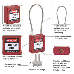 Candado Cilíndrico de Cobre y Nylon Elecpopular EP-8541 de 175 mm, Candado de Seguridad Industrial con Etiqueta de Codificación Láser y Etiquetas Colgantes - Product Image 6