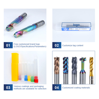 Fresa de carburo HRC55 HRC60 de 3 o 4 filos cuadrados para corte de metal y aluminio CNC, broca de router