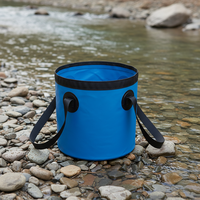 Seau pliable en PVC pour la pêche, le lavage de voiture, compact, portable, léger, pour le nettoyage, le stockage à sec