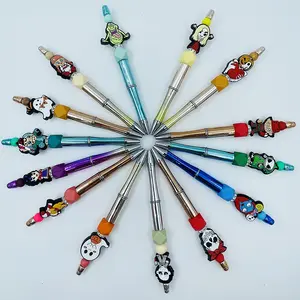 ปากกาลูกปัดซิลิโคนสำหรับปากกาปากกาปากกาลูกปัดหลากสีสำหรับตุ๊กตาวันคริสต์มาสแบบสร้างสรรค์งานแฮนด์เมด