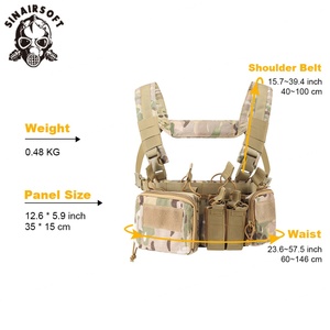 Sinairsoft CS Match Wargame TCM ชุดเสื้อกั๊กยุทธวิธีหน้าอก TCM กระเป๋านิตยสารซองหนังไนล่อน - Product Image 3