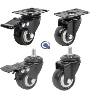 40 - 125mm Small Furniture Sofa Bed Casters Wheels With Threaded Stem Plate Castor Wheels