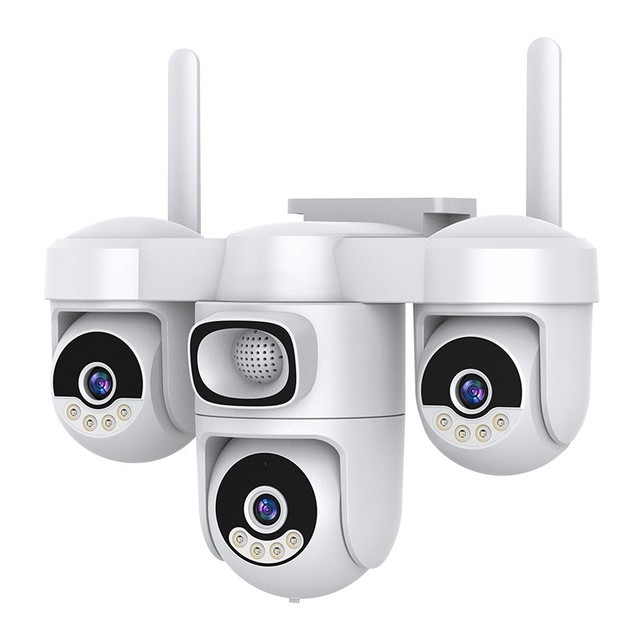 OEM AG623SR 3-Lens 360° Pan-Tilt 4G Solar Camera AOV 1fps 12000mAh Battery Six-Motor Gimbal Outdoor Security Camera in Stock