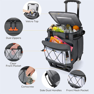 Portable Foldable Cooler Box Large Capacity Insulated Picnic Bag Waterproof Oxford Cloth Outdoor Use Grey - Product Image 3