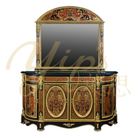 Yips LD-1203-0042 série européenne armoire de buffet de luxe sculpture en résine peinte à la main motif feuille d'or bois pour salle à manger