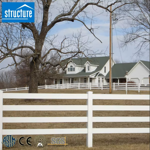 户外多功能聚氯乙烯面板白色乙烯基围栏围场木塑金属框架花园水池绵羊牛安全广场格子自然 - Product Image 4