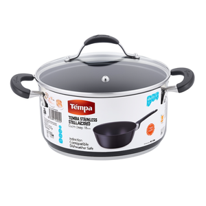 Casseruola Inox (18cm) fonda con coperchio TEMPRA Cromo lucido 012896031618 - Product Image 2