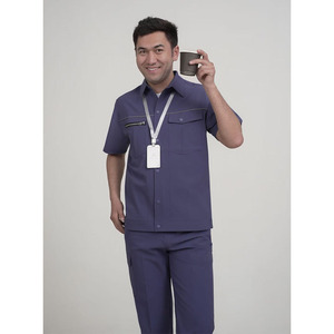 Abito da lavoro da laboratorio estivo da uomo alla moda abito da lavoro a maniche corte traspirante ad asciugatura rapida - Product Image 4