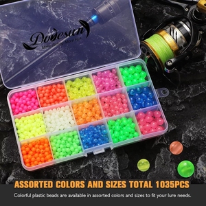 Perles <span class=keywords><strong>de</strong></span> pêche en plastique phosphorescentes <span class=keywords><strong>de</strong></span> haute qualité pour la pêche au bar, au marlin, en eau salée, en rivière et en ruisseau – Appâts colorés pour montages et œufs - Product Image 6