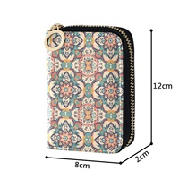 Porte-cartes d'identité en cuir PU avec fermeture éclair, motif Mandela bohème marocain, pochette à monnaie, portefeuille en cuir – Nouveauté promotionnelle