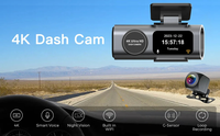 Caméra de tableau de bord de voiture avec vision nocturne à double objectif 2025, enregistreur vidéo de conduite automobile DVR, enregistreur avant et arrière 4k Wifi pour voitures